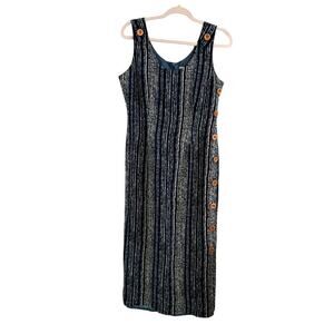 Vintage 100% Silk Midi Dress Women's Size 8
